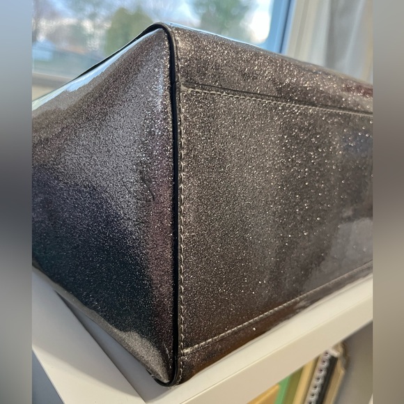EUC Retail $398 Kate Spade NY Mavis Street Glitter Taden Tote Bag in Anthracite - Picture 12 of 13
